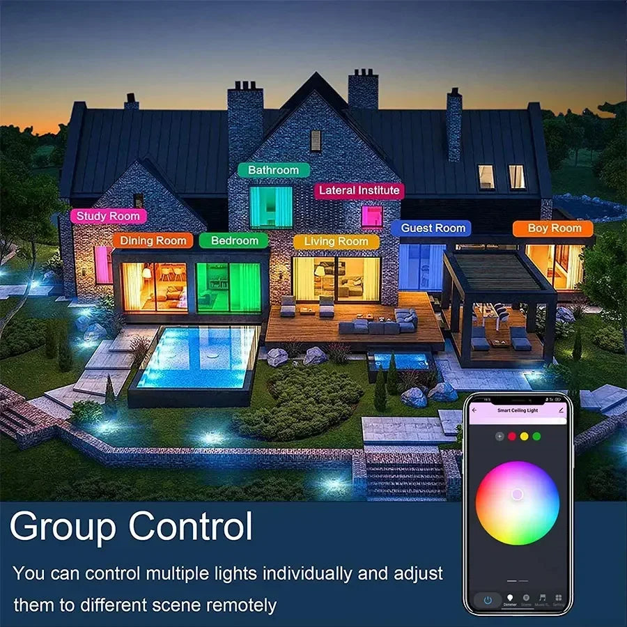 Smart Round Ceiling Lamp With Remote Control - Modern Minimalist Design Smart Round Ceiling Lamp With Remote Control - Modern Minimalist Design